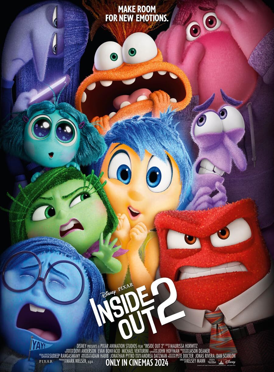 Movie poster for Inside Out 2.